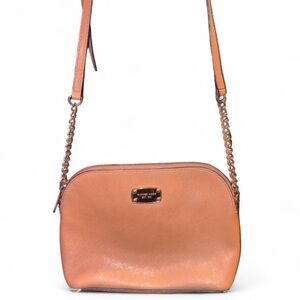 Michael Kors Tan Pebbled Leather Chain Strap Crossbody
